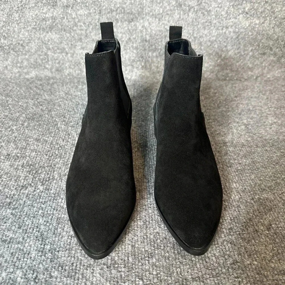 Steve Madden Ankle Boots Womens 7M Black Suede Pull On Classic Pointed Toe Shoes - Picture 6 of 16